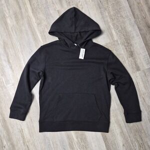 Old Navy Kids Pullover Hoodie Solid Black Blank Wardrobe Staple‎ NWT L 10/12